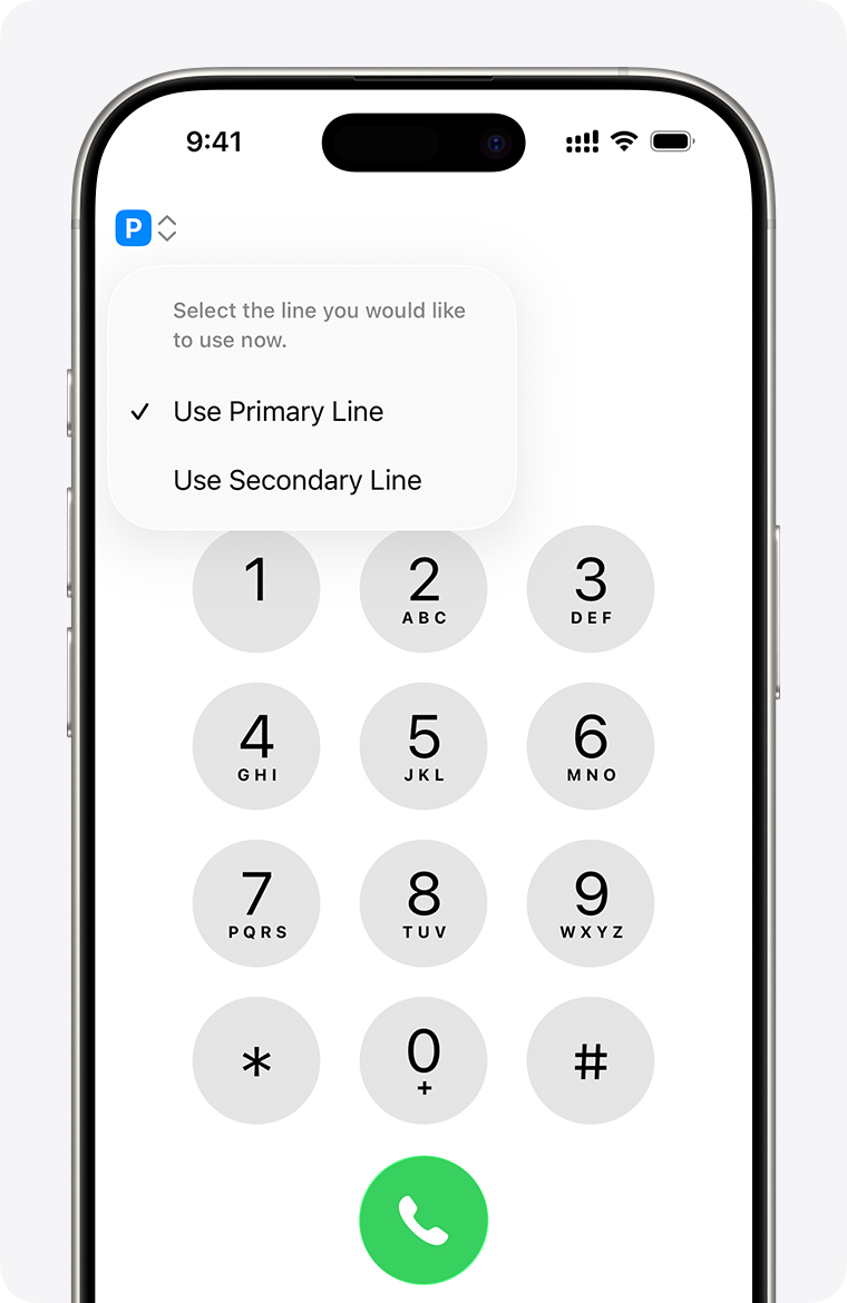 Dual eSIM phone switching phone numbers from the keypad